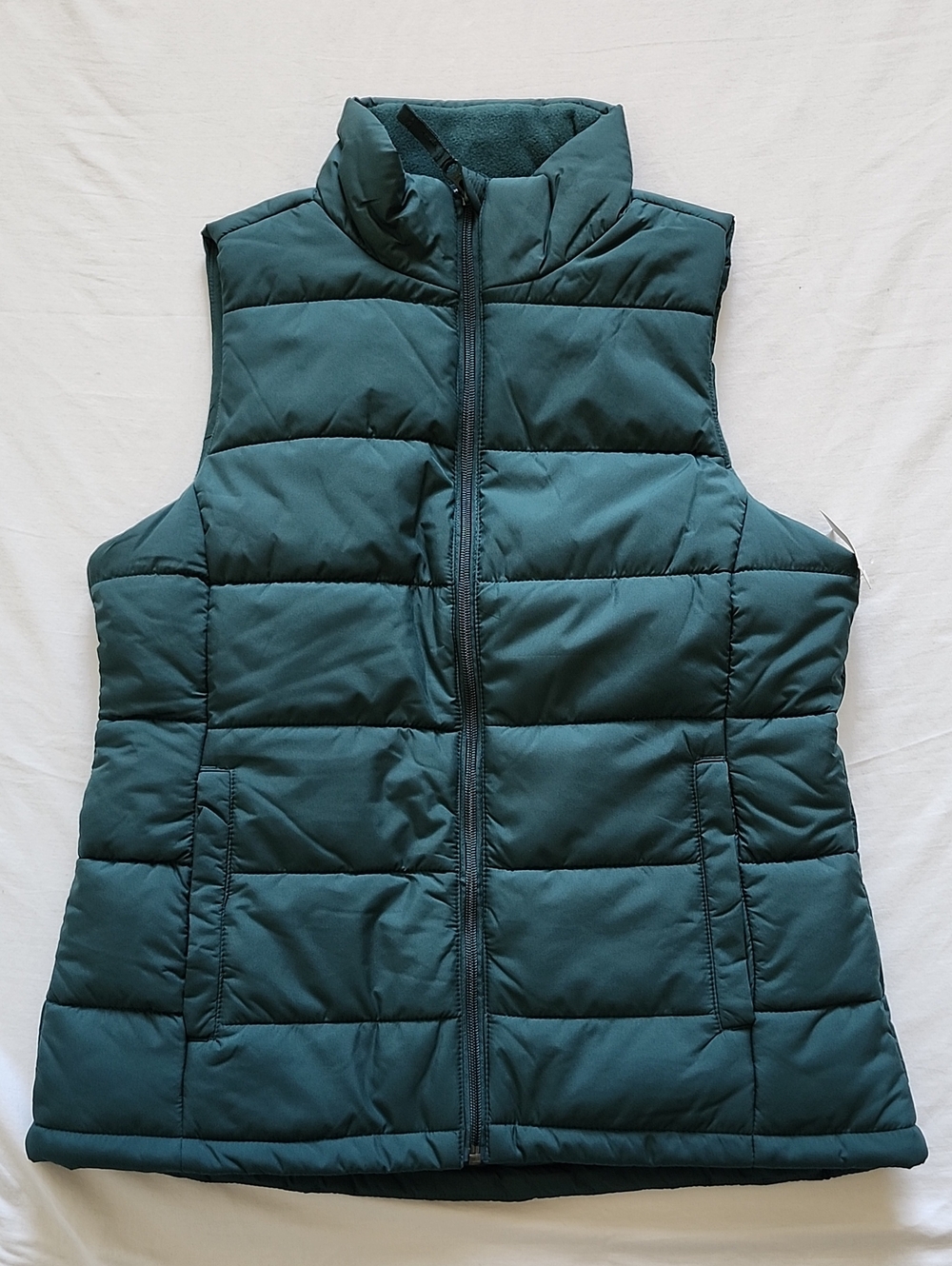 NWT Amazon Essentials Fleece Lined Puffer Vest Teal Green S